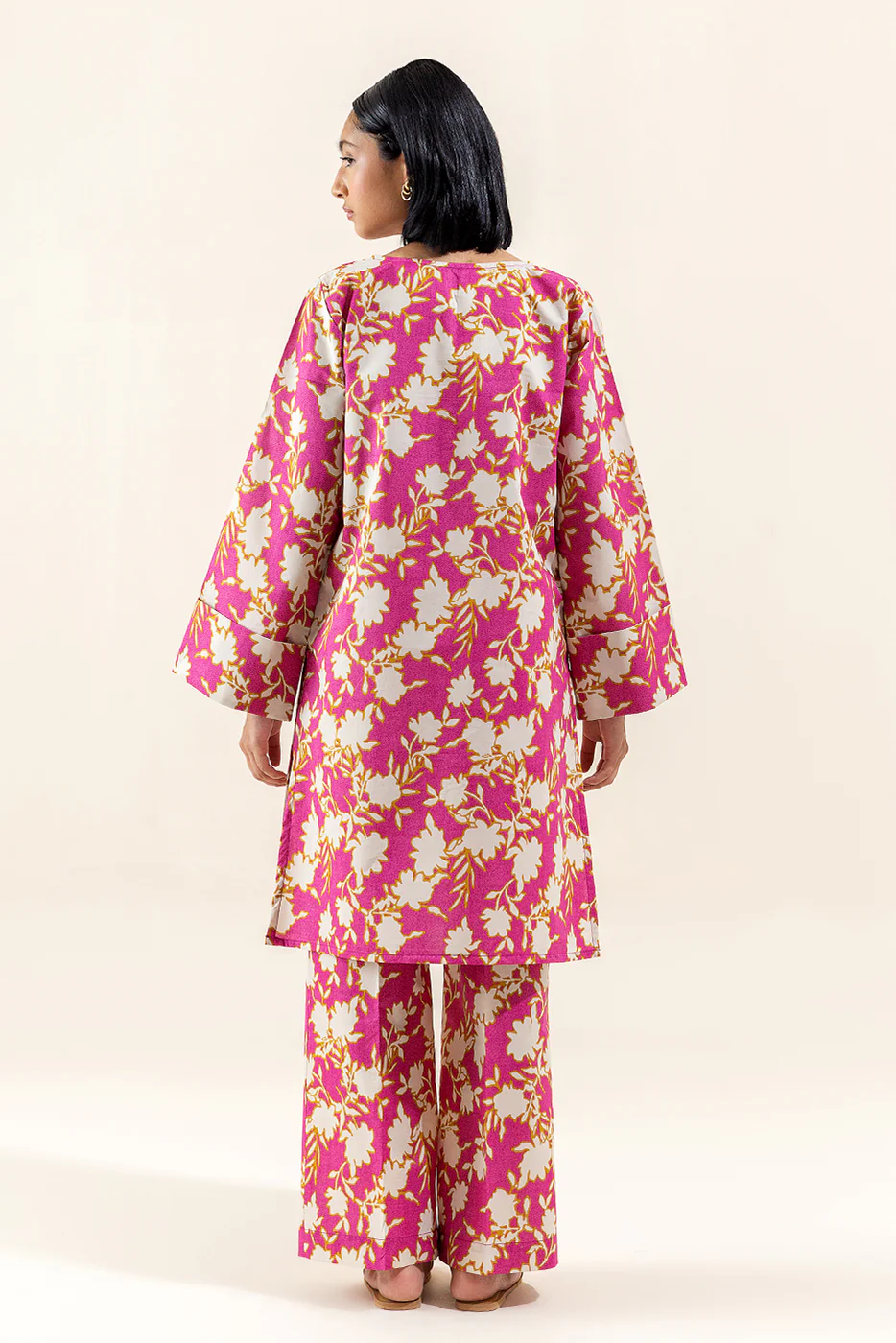 2 PIECE PRINTED LAWN SUIT-WILD ORCHID (UNSTITCHED) - Image 3