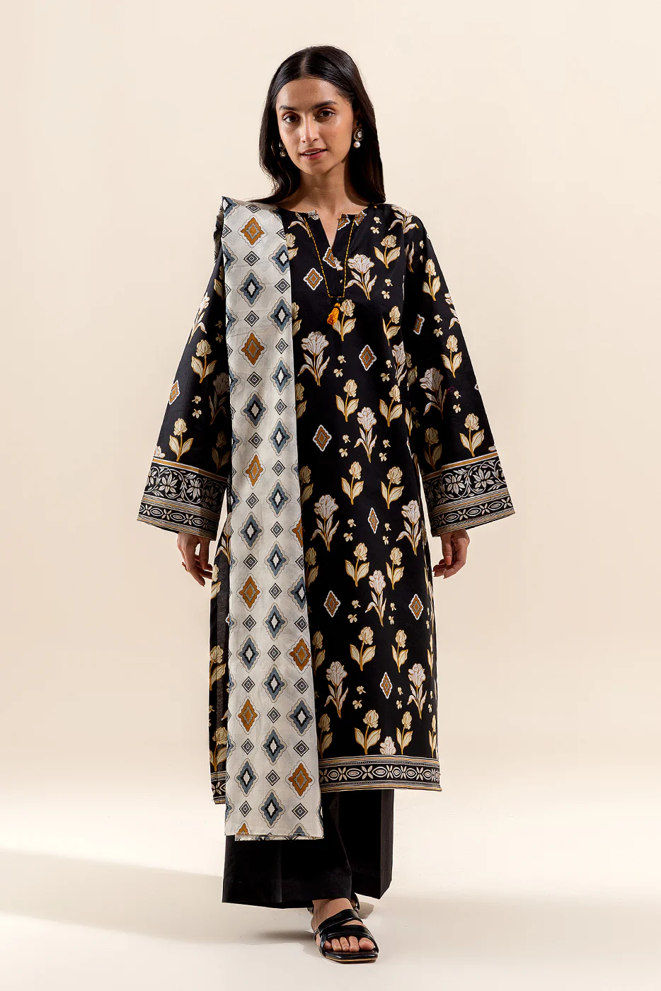 2 PIECE PRINTED LAWN SUIT-RAVEN AURA (UNSTITCHED) - Image 2