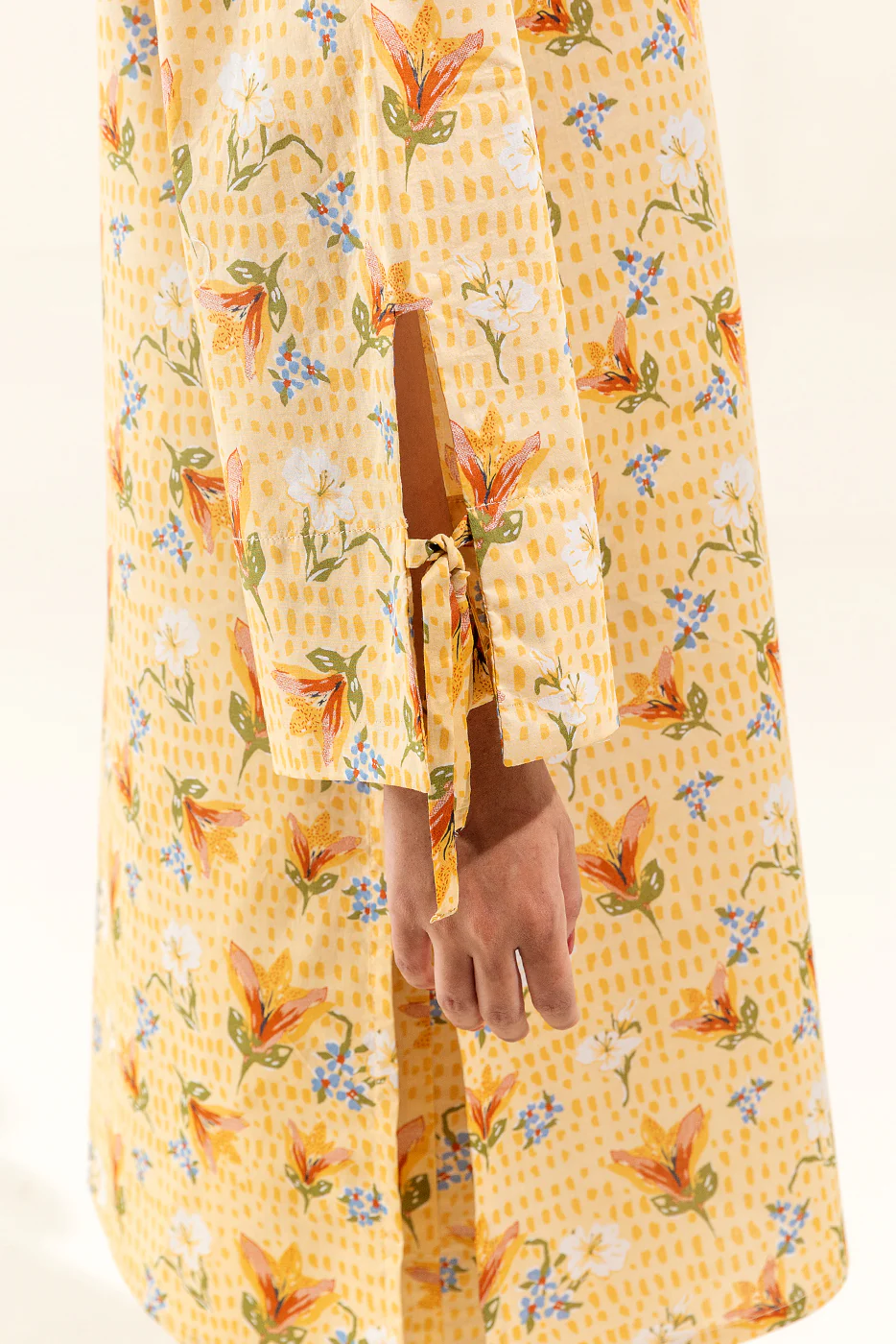 2 PIECE PRINTED LAWN SUIT-BEIGE GLORY (UNSTITCHED) - Image 5