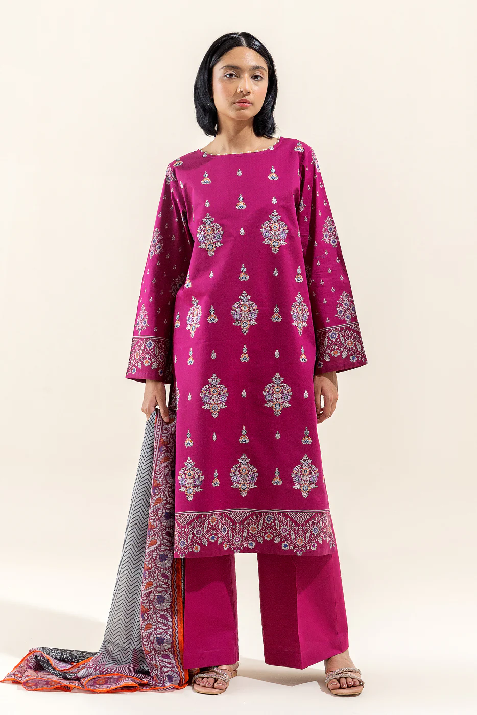 3 PIECE EMBROIDERED LAWN SUIT-MULBERRY ADORN (UNSTITCHED) - Image 3
