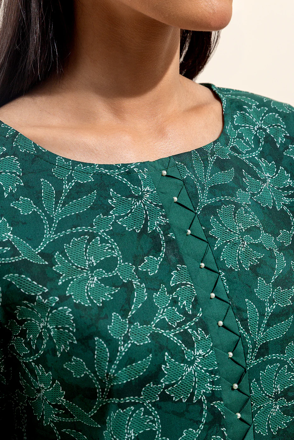 3 PIECE PRINTED LAWN SUIT-OPULENT GREEN (UNSTITCHED) - Image 5