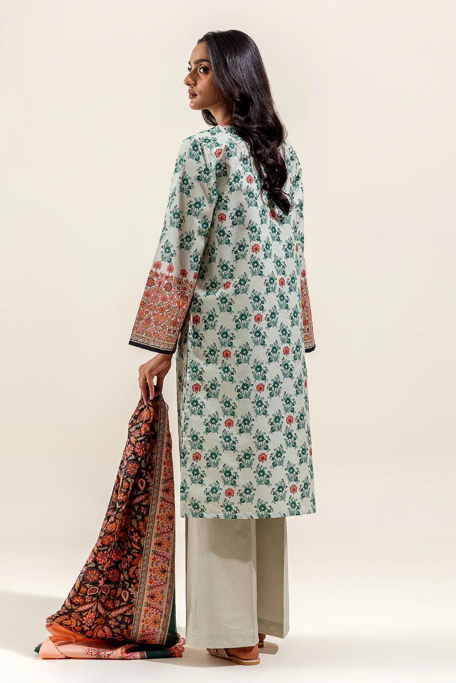 3 PIECE PRINTED SUIT-SPECKLE MESH (UNSTITCHED) - Image 5