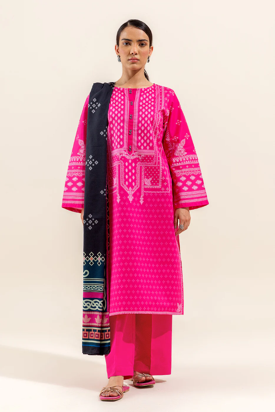 3 PIECE PRINTED LAWN SUIT-MELLOW GLINT (UNSTITCHED) - Image 2