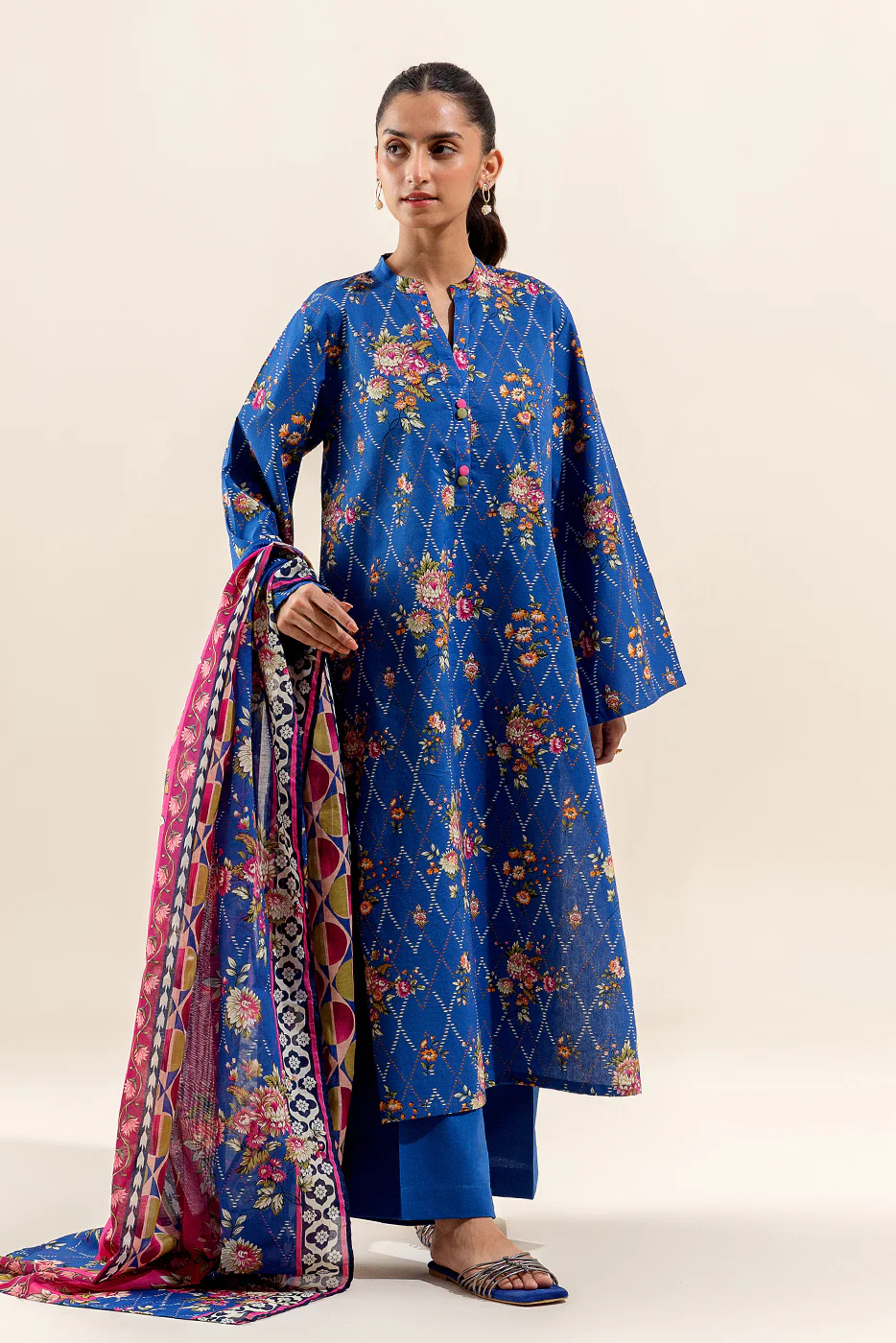 3 PIECE PRINTED LAWN SUIT-MOONLIGHT BLOSSOM (UNSTITCHED) - Image 3