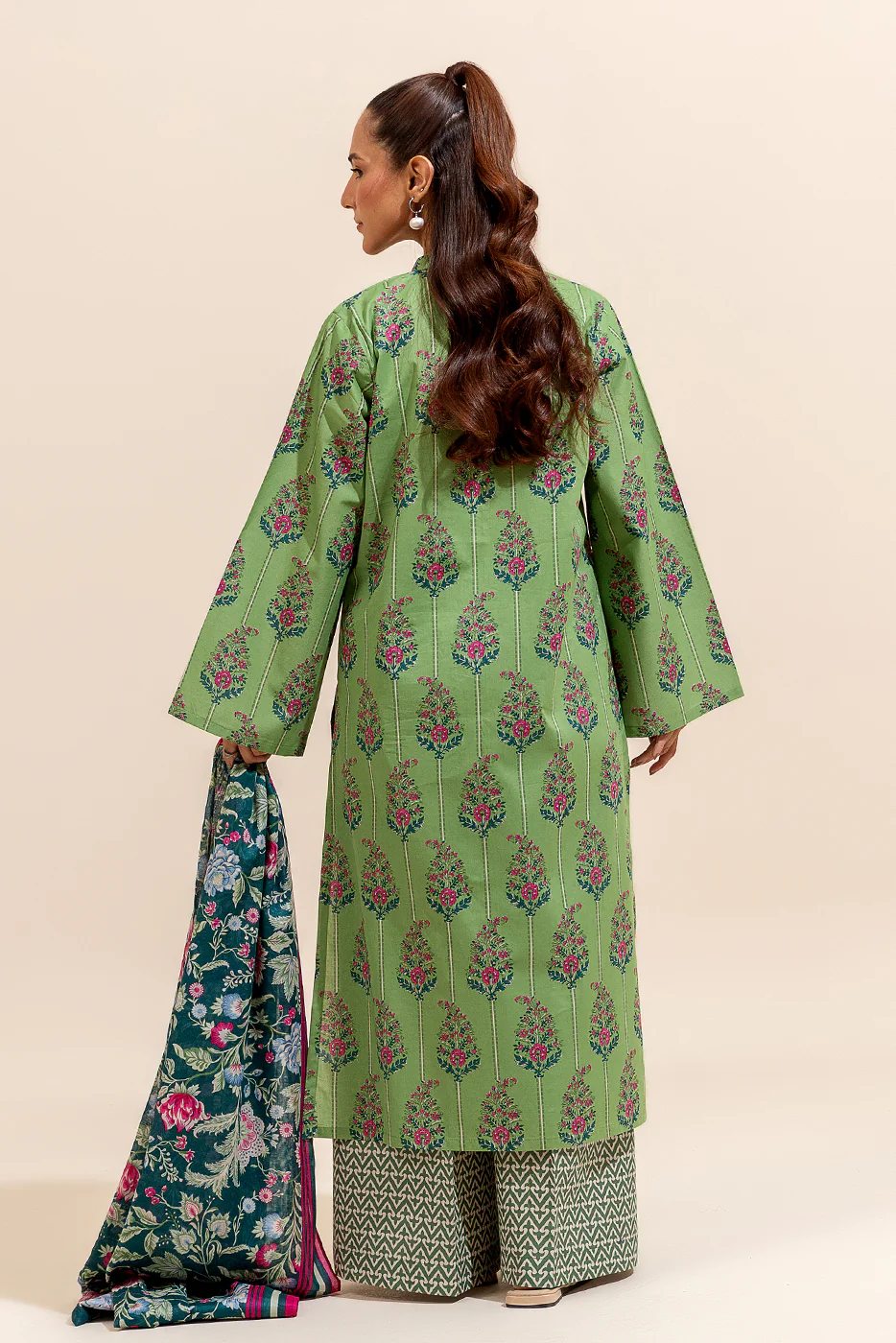 3 PIECE PRINTED LAWN SUIT-JACOBEAN FERN (UNSTITCHED) - Image 4