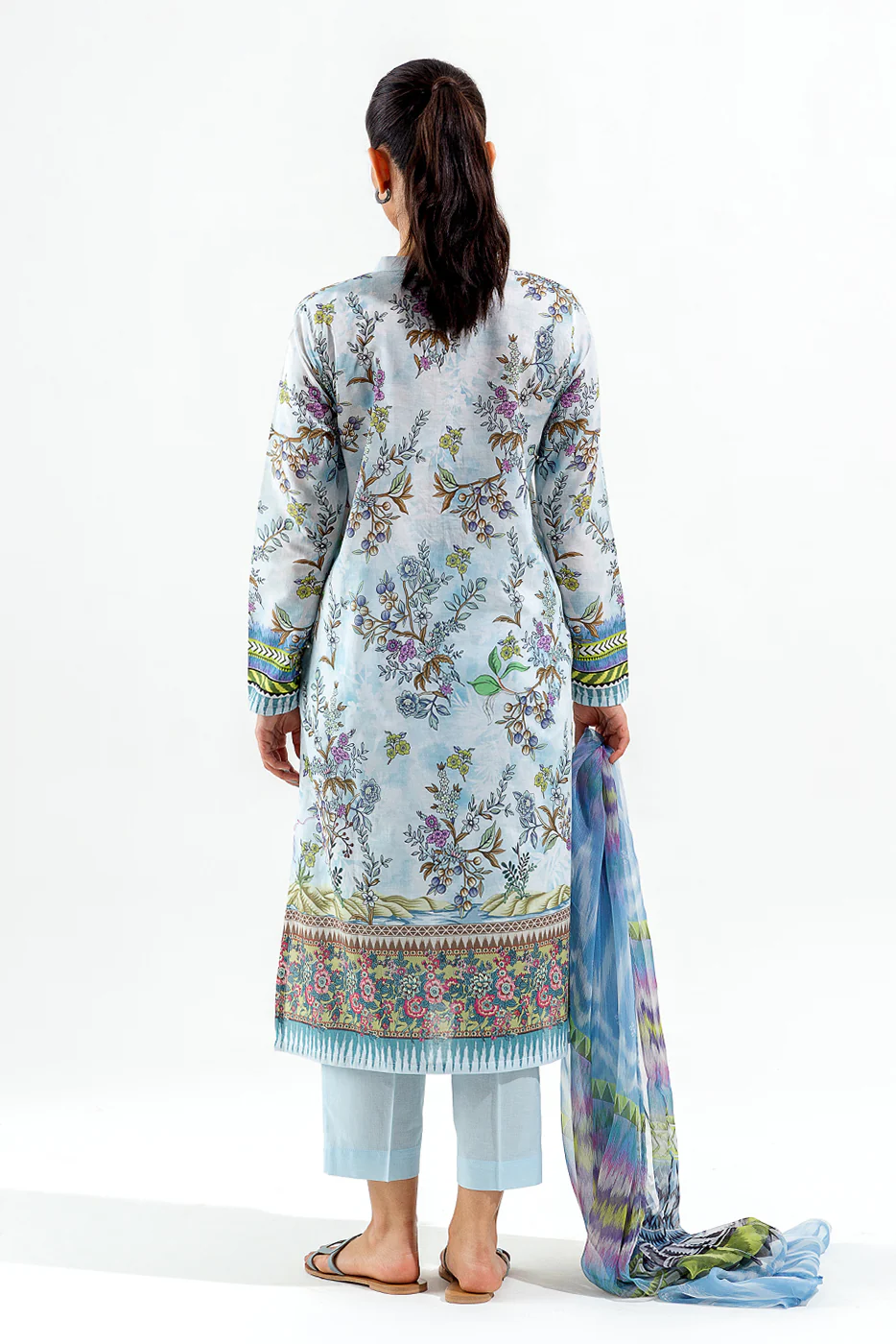 3 PIECE PRINTED LAWN SUIT (PRET) - Image 3