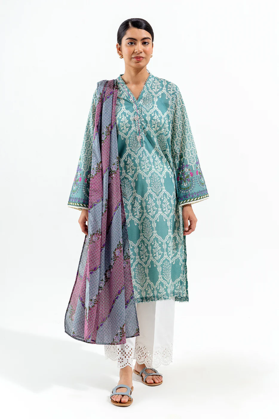 2 PIECE PRINTED LAWN SUIT (PRET) - Image 2