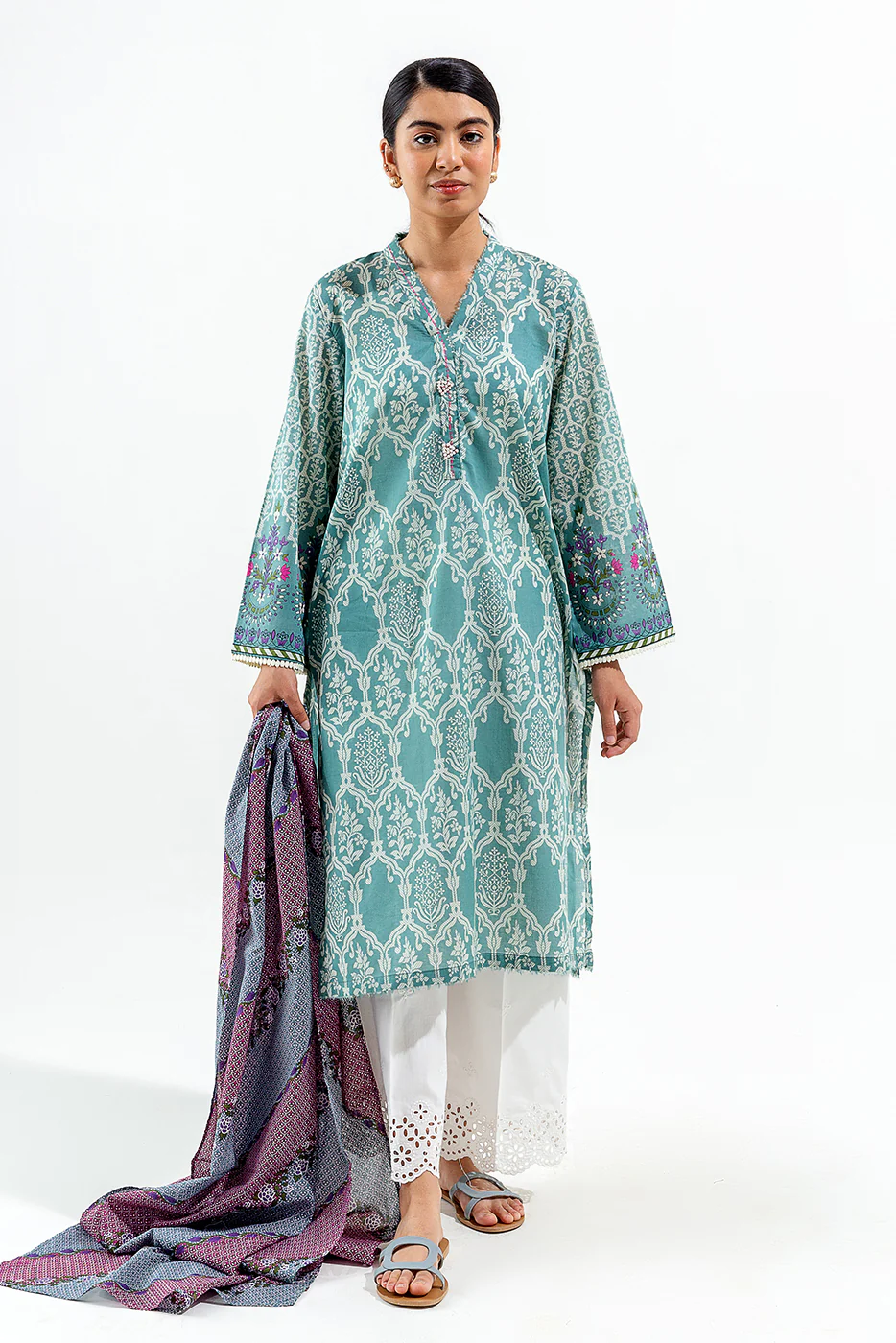 2 PIECE PRINTED LAWN SUIT (PRET) - Image 3