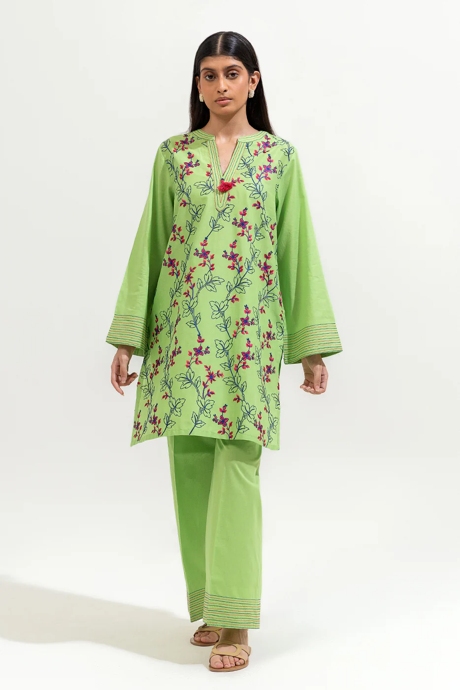 2 PIECE EMBROIDERED LAWN SUIT (PRET) - Image 2