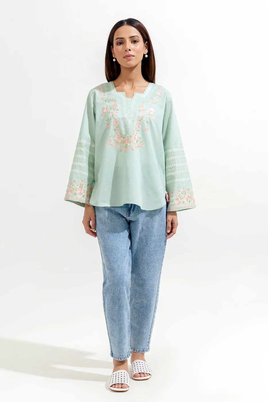 EMBROIDERED JACQUARD TOP (PRET) - Image 4