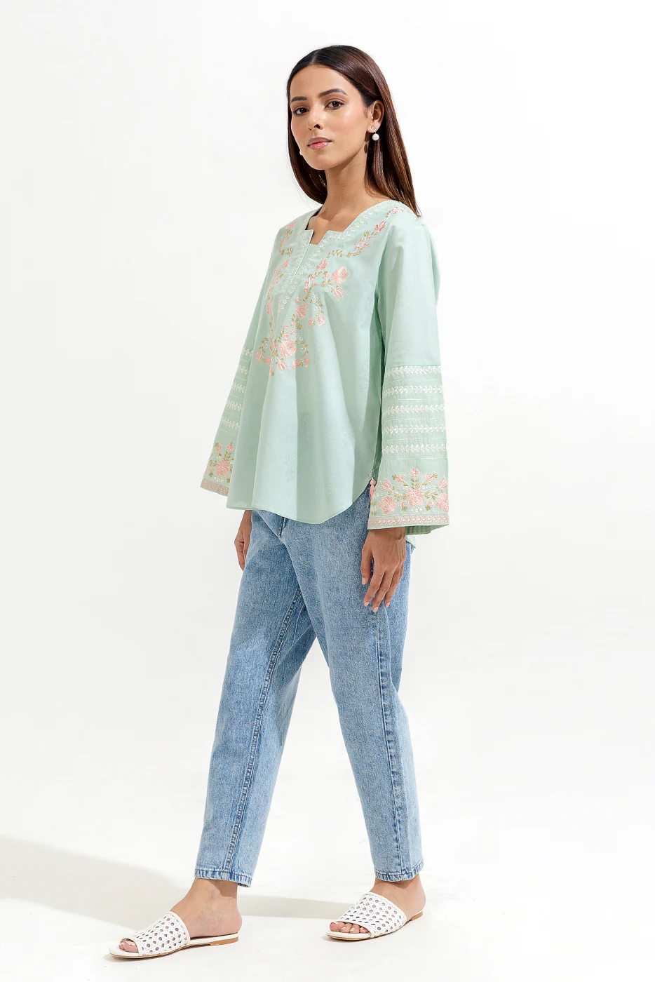 EMBROIDERED JACQUARD TOP (PRET) - Image 5
