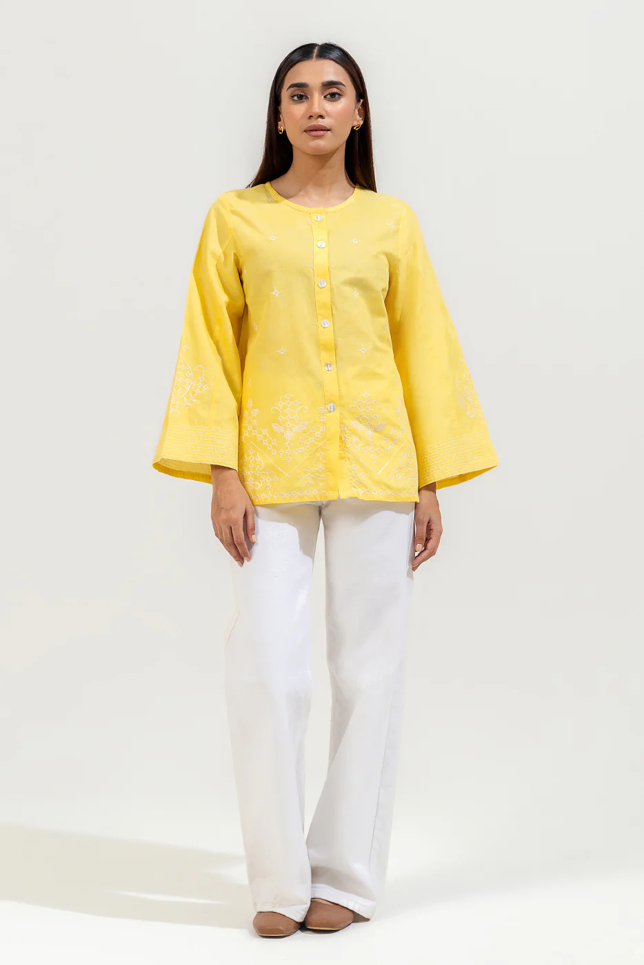 EMBROIDERED JACQUARD TOP (PRET) - Image 2