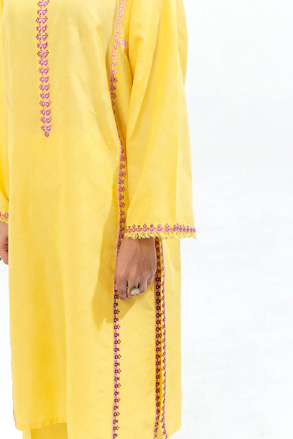 2 PIECE EMBROIDERED JACQUARD SUIT (PRET) - Image 5