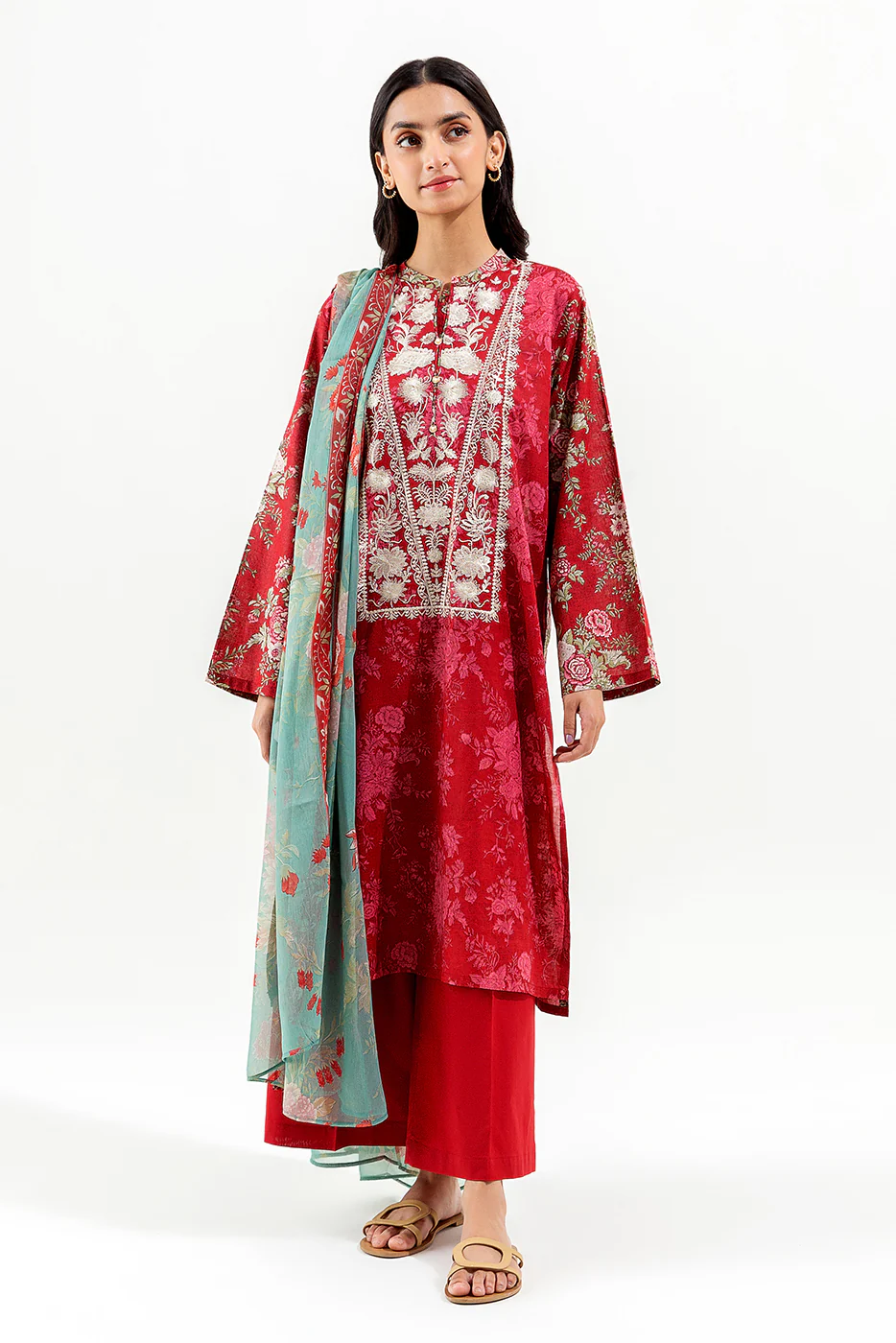 3 PIECE EMBROIDERED LAWN SUIT (PRET) - Image 3
