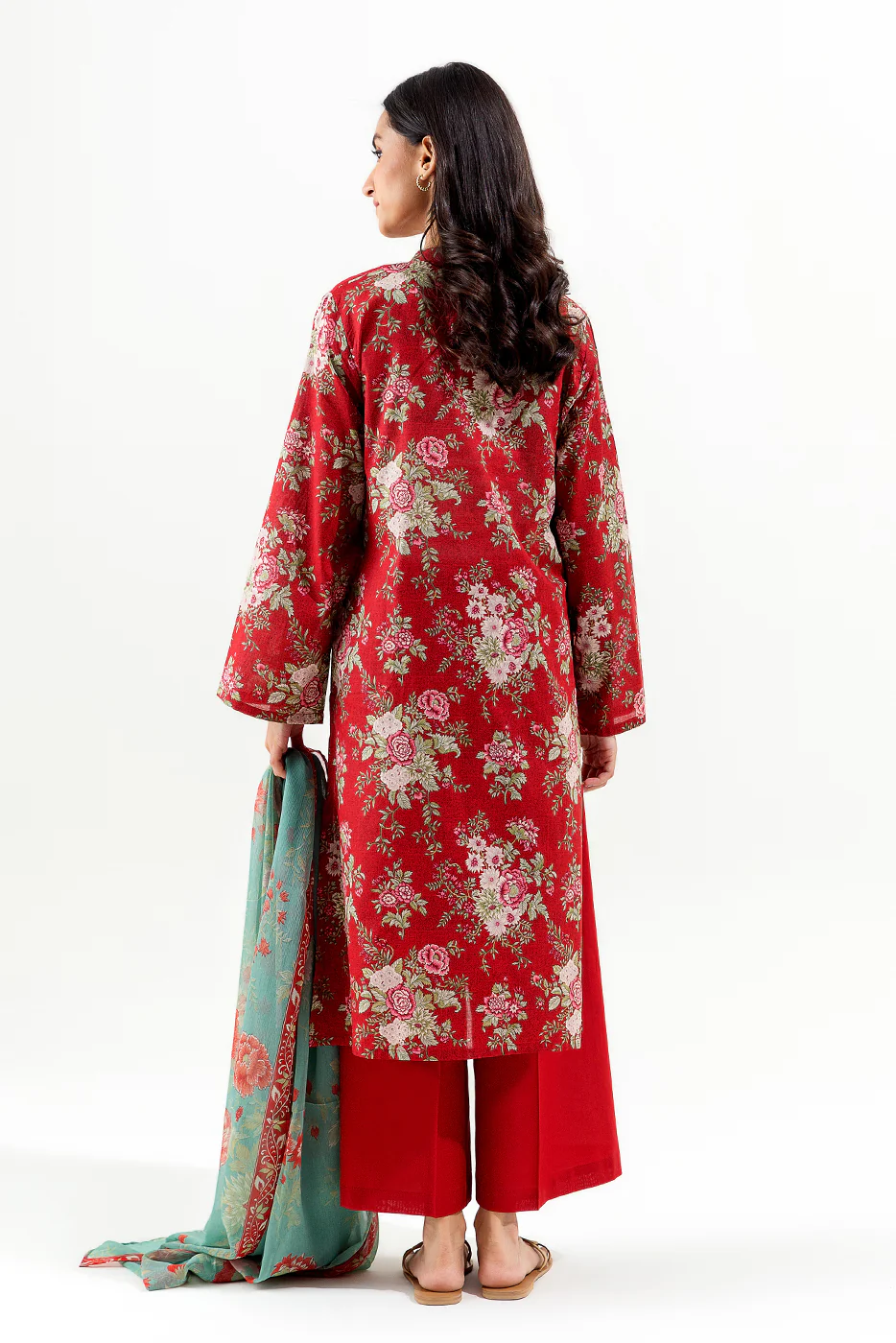 3 PIECE EMBROIDERED LAWN SUIT (PRET) - Image 5