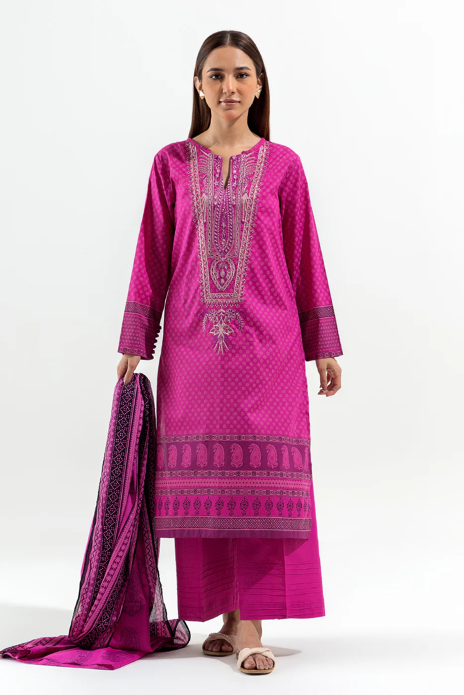 3 PIECE PRINTED LAWN SUIT (PRET) - Image 6