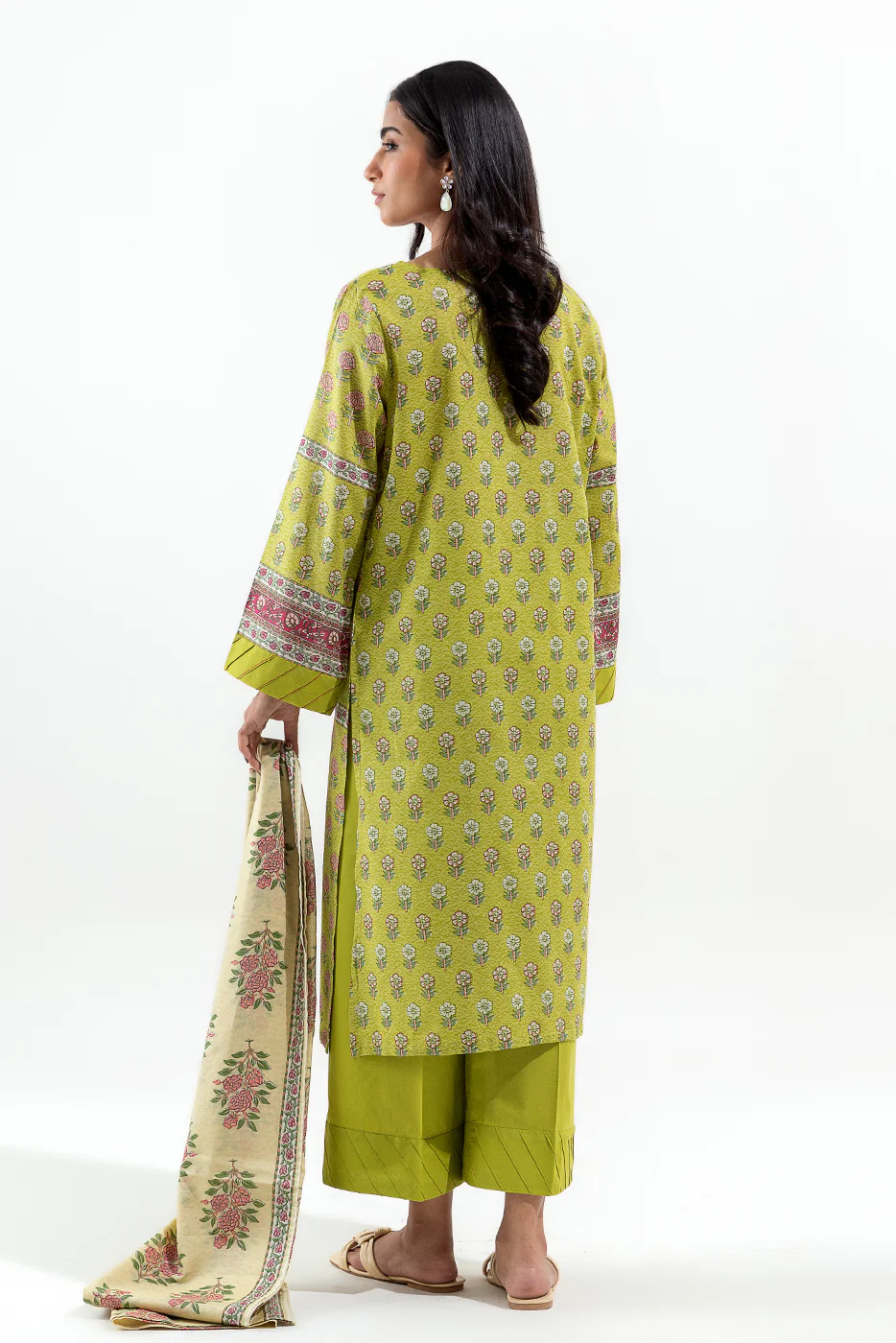 3 PIECE EMBROIDERED LAWN SUIT (PRET) - Image 4