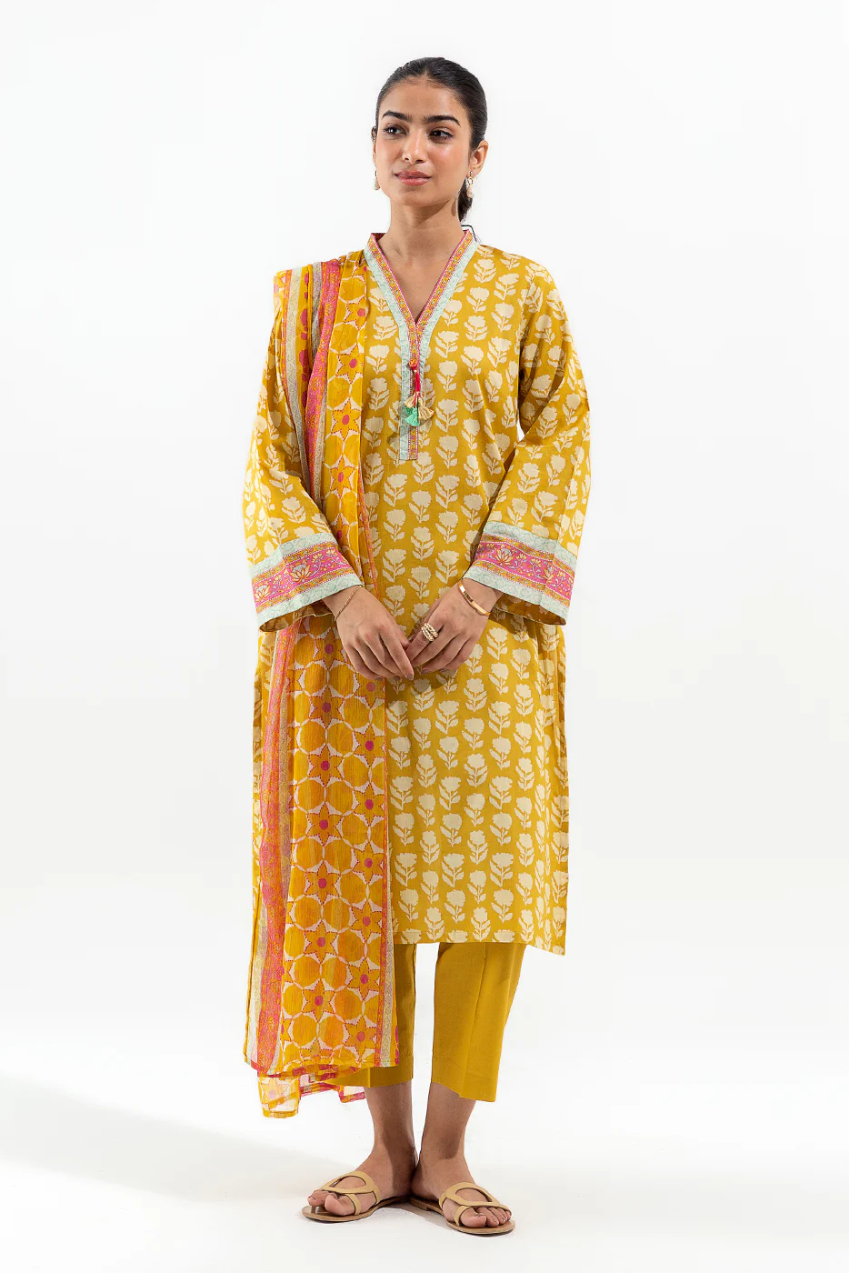 3 PIECE PRINTED LAWN SUIT (PRET) - Image 2
