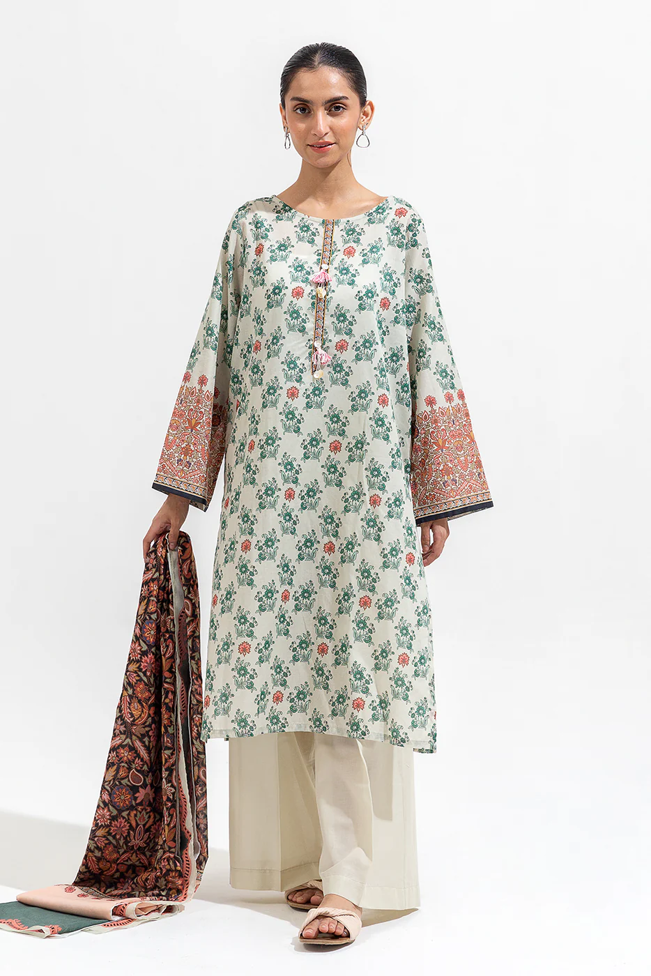 3 PIECE PRINTED LAWN SUIT (PRET) - Image 3