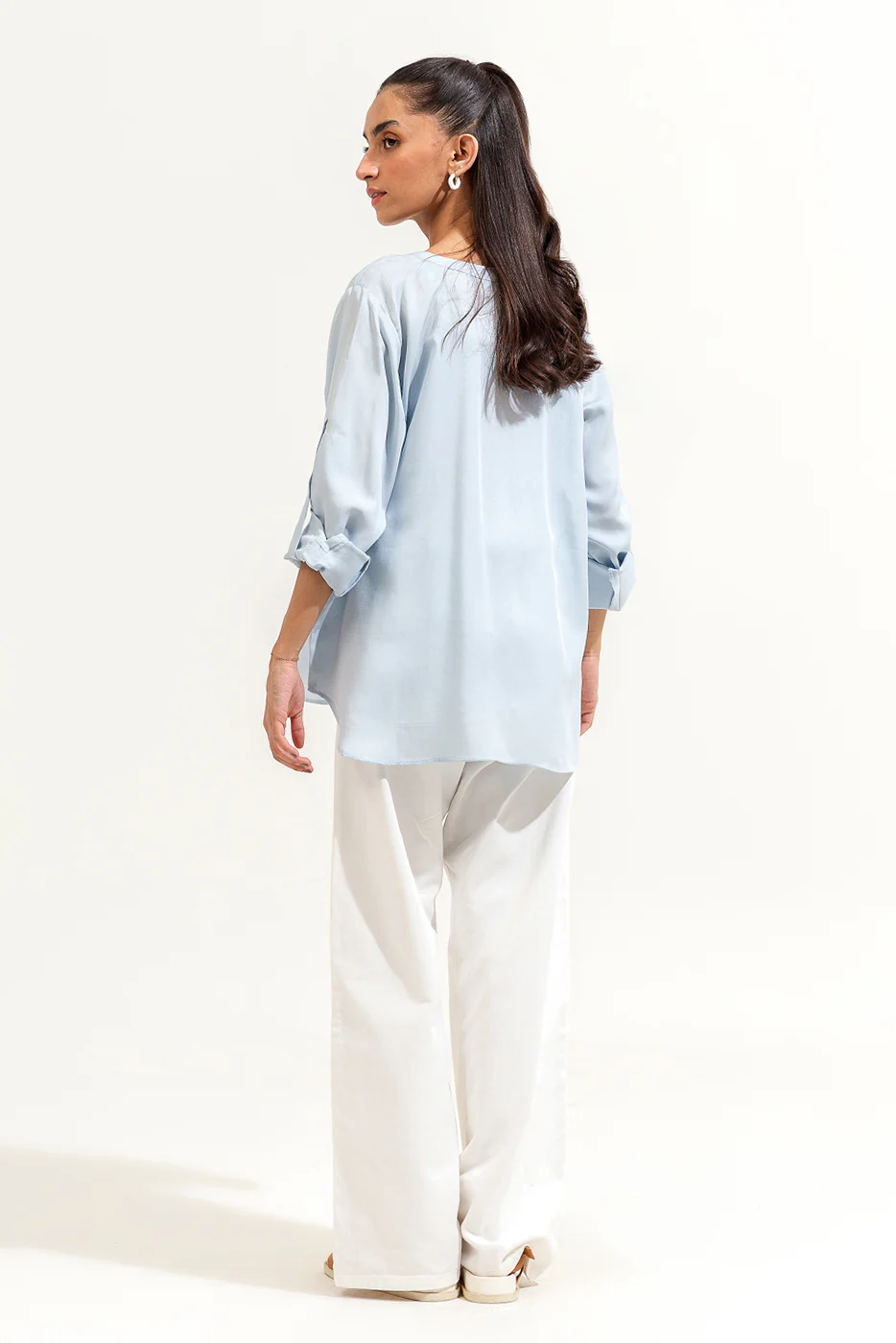 LIGHT BLUE BUTTON-THROUGH SHIRT - Image 3