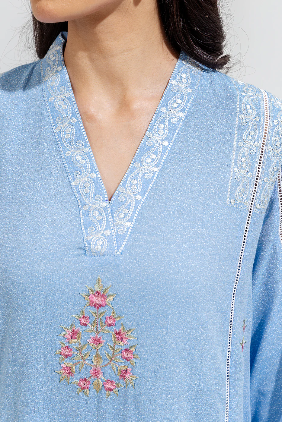 2 PIECE EMBROIDERED KARANDI SUIT (PRET) - Image 5