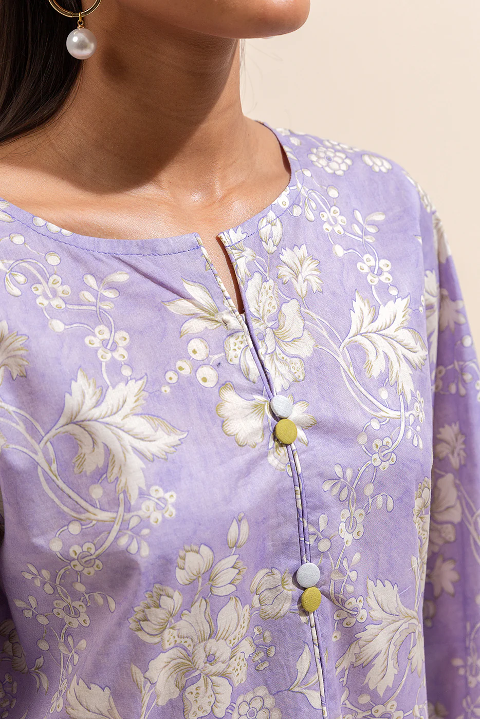 1 PIECE PRINTED LAWN SHIRT-LILAC WHISPER (UNSTITCHED) - Image 3