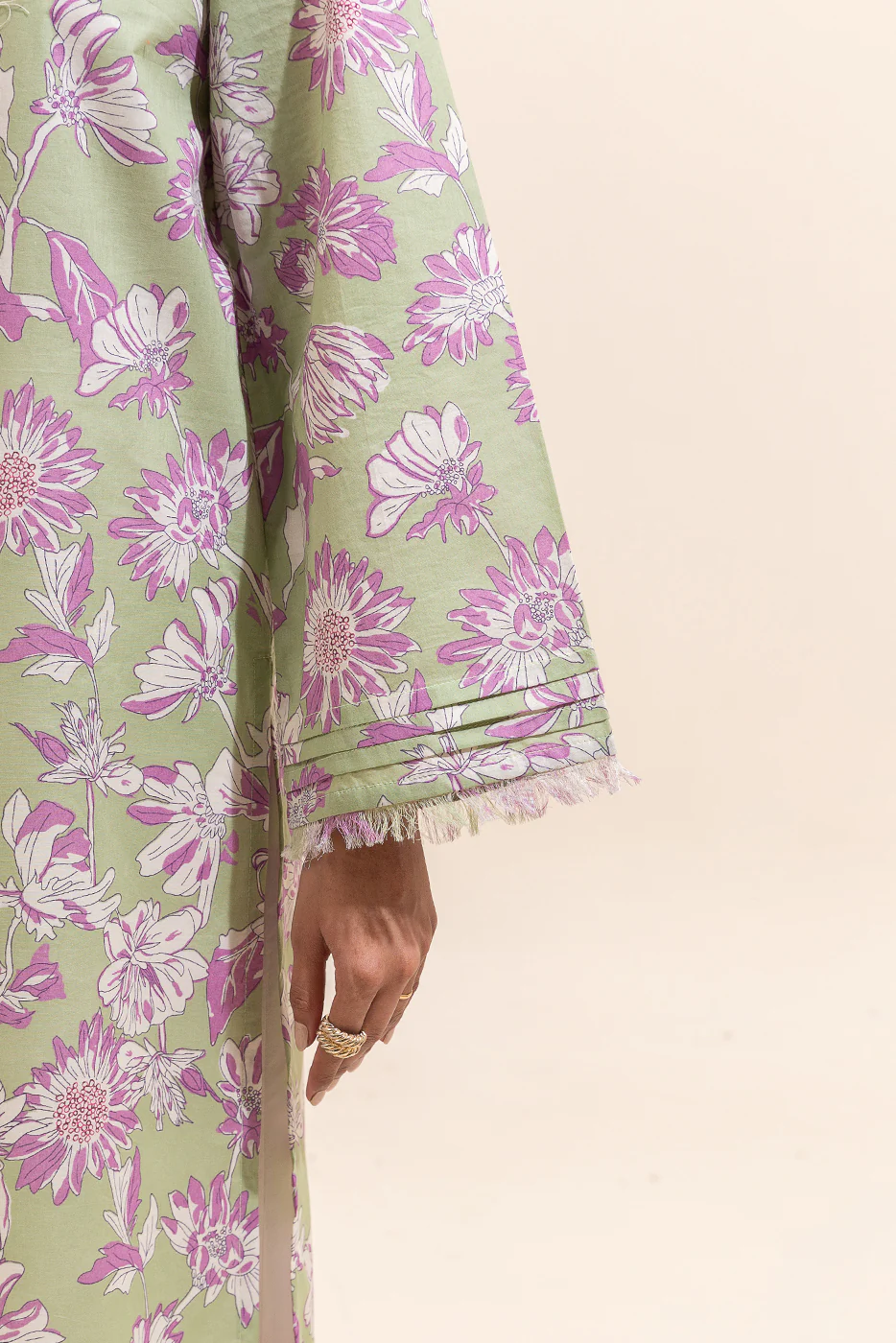 1 PIECE PRINTED LAWN SHIRT-FLORA MOSS (UNSTITCHED) - Image 2