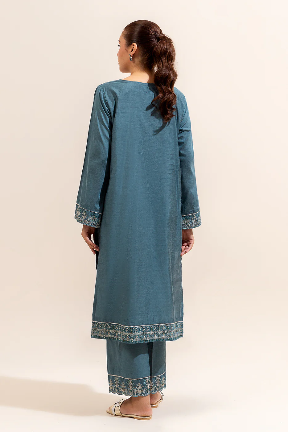 2 PIECE EMBROIDERED TWO TONE SUIT-ETHNIC GRANITE (UNSTITCHED) - Image 3