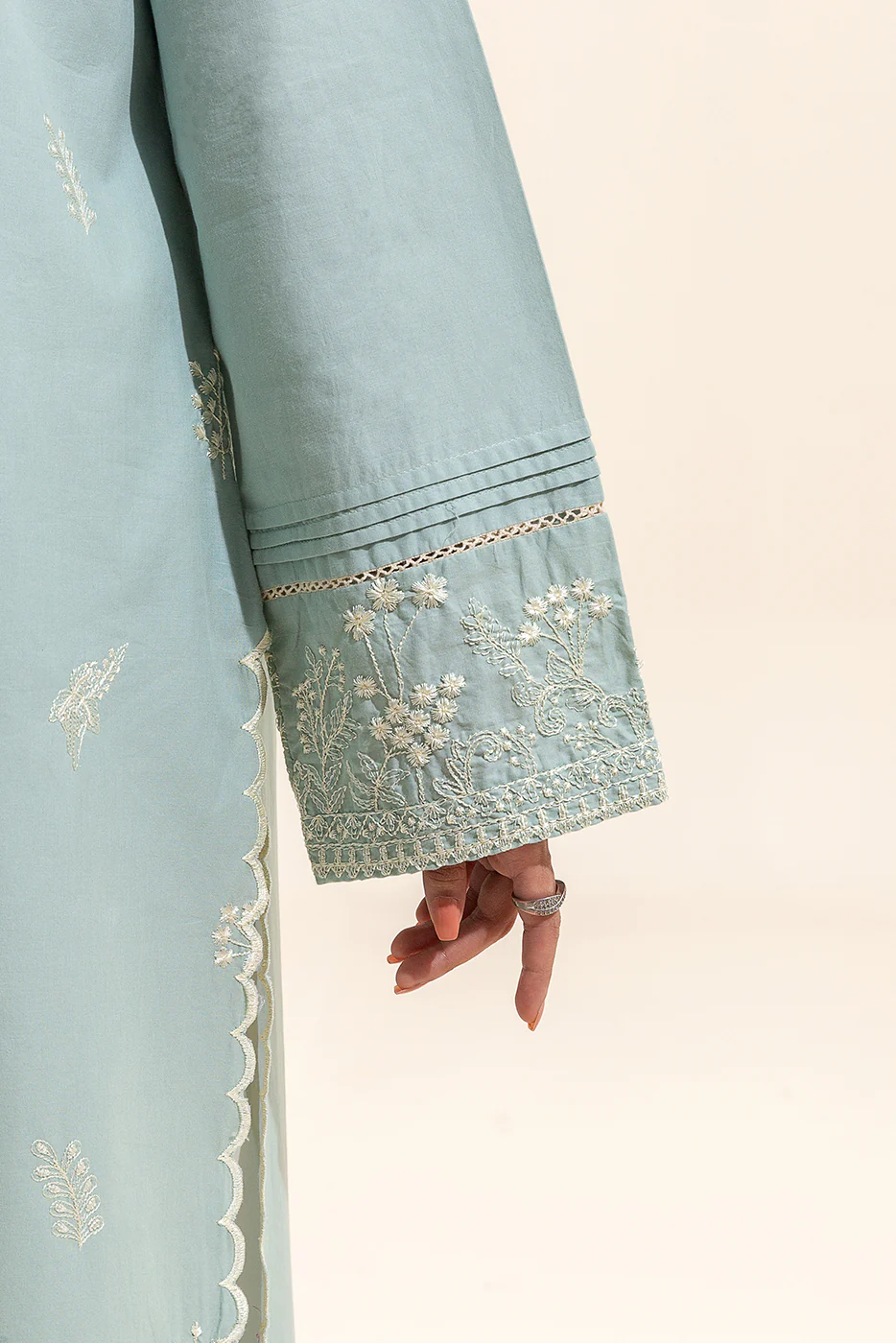 1 PIECE EMBROIDERED LAWN SHIRT-DUSKY DEW (UNSTITCHED) - Image 5