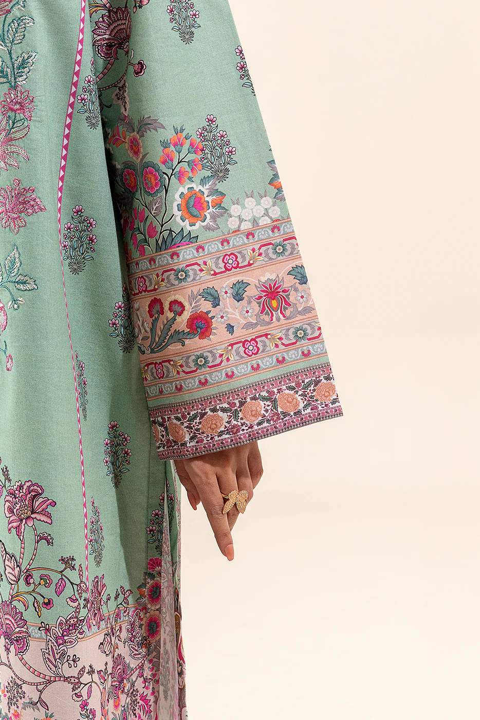 2 PIECE EMBROIDERED LAWN SUIT-TROPICAL TIDE (UNSTITCHED) - Image 5