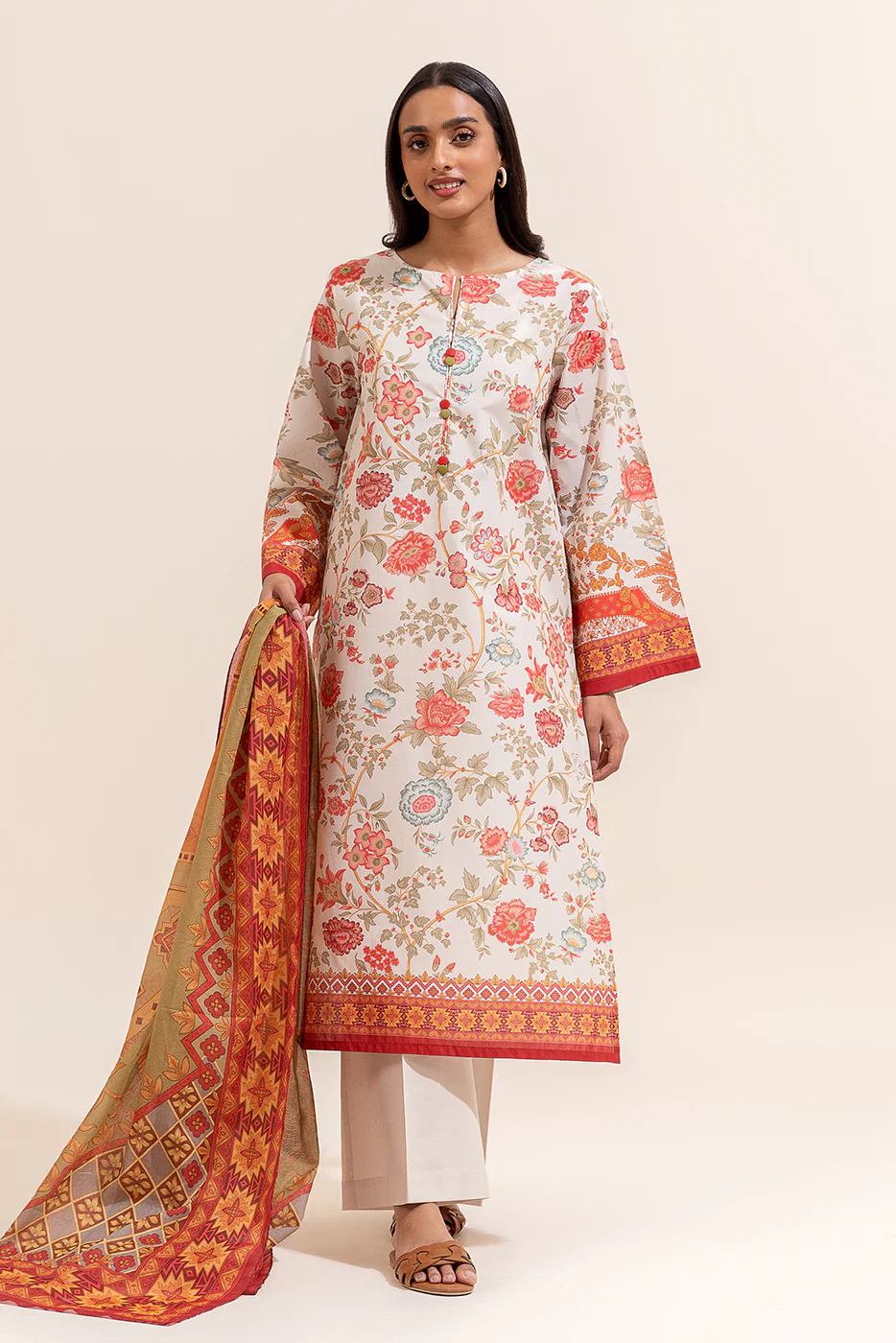 3 PIECE PRINTED LAWN SUIT-CHINTZ CANDY (UNSTITCHED) - Image 3