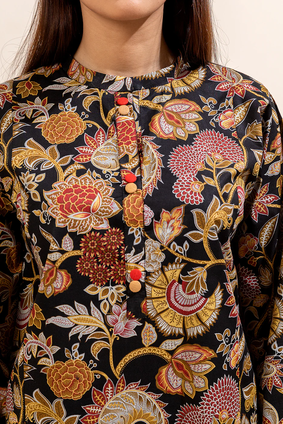 3 PIECE PRINTED LAWN SUIT-ETHNIC INK (UNSTITCHED) - Image 2