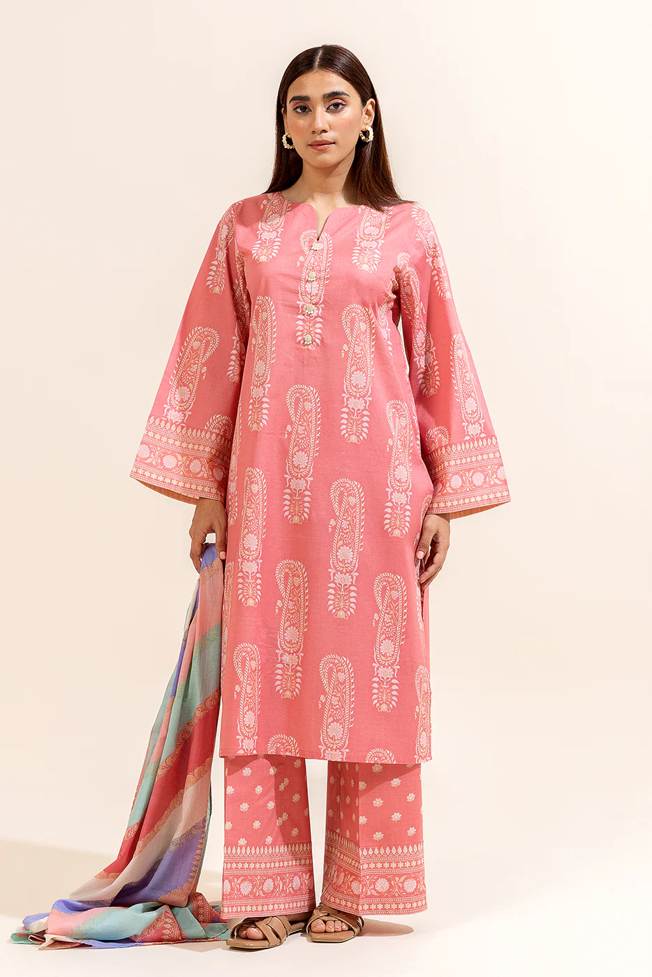 3 PIECE PRINTED LAWN SUIT-CLUSTER DUSK (UNSTITCHED) - Image 5