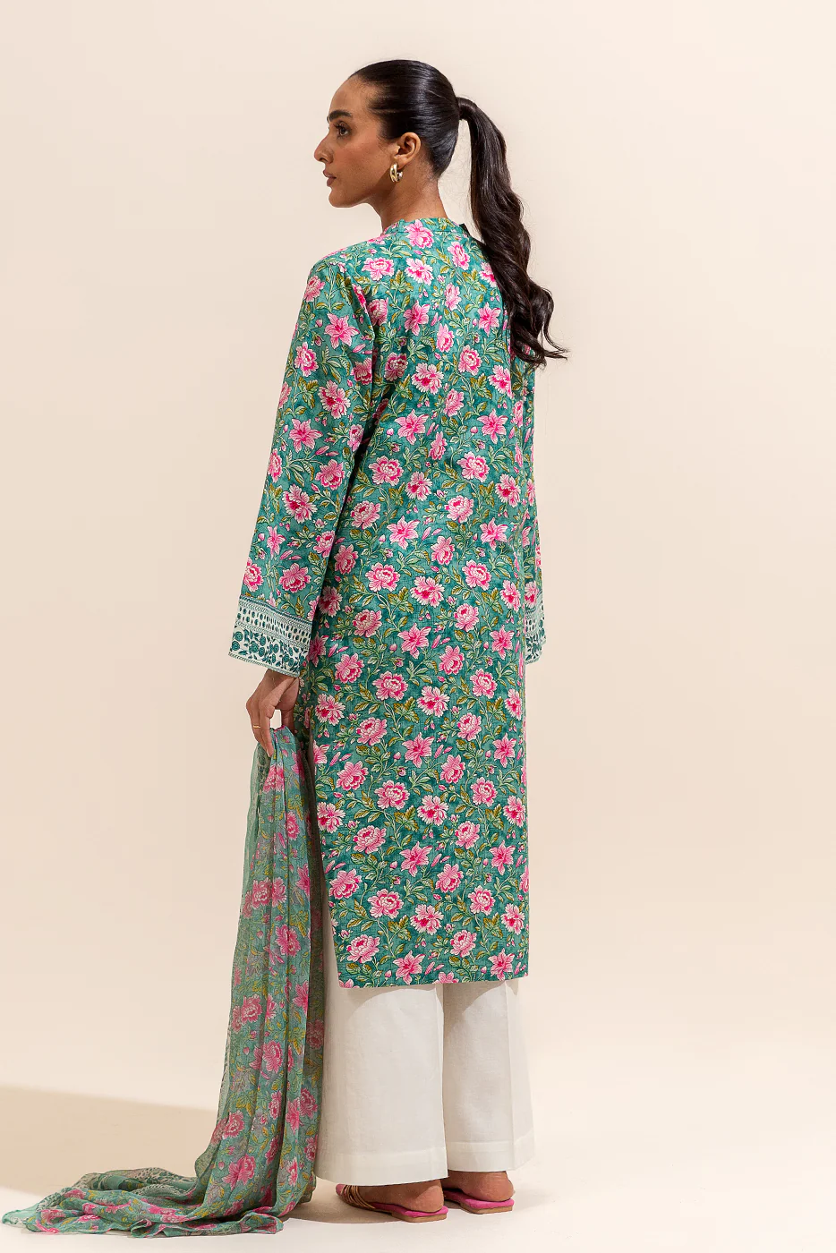 2 PIECE PRINTED LAWN SUIT-BASIL GLOOM (UNSTITCHED) - Image 4