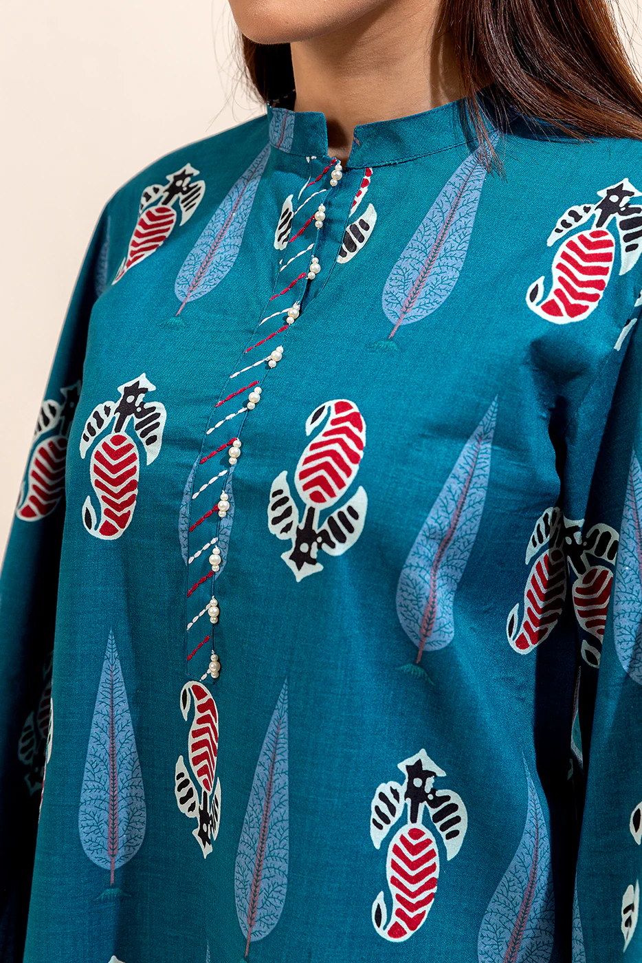 2 PIECE PRINTED LAWN SUIT-DEEP FLAIR (UNSTITCHED) - Image 2