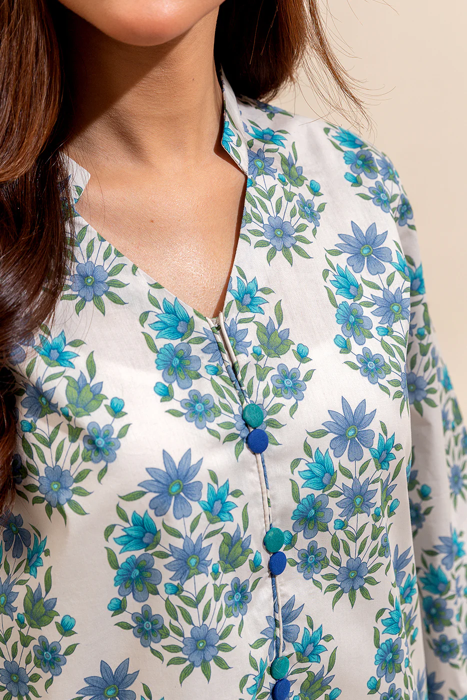 3 PIECE PRINTED LAWN SUIT-ETHNIC AZURE (UNSTITCHED) - Image 5