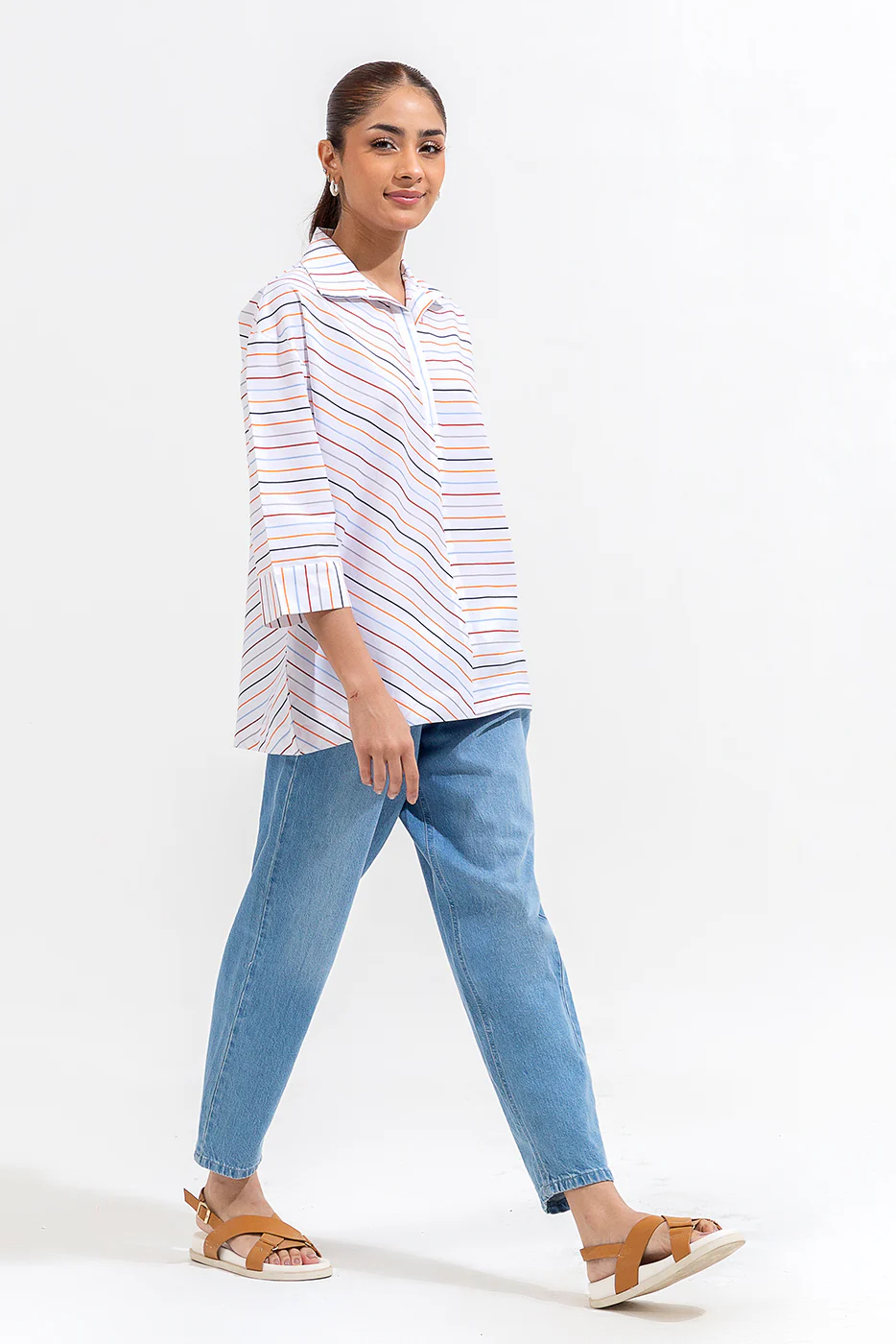 MULTI COLOR STRIPED COLLAR SHIRT - Image 3