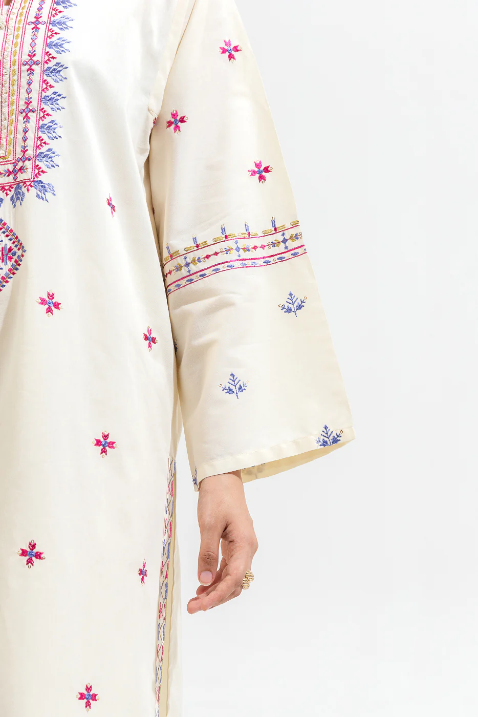2 PIECE EMBROIDERED CAMBRIC SUIT (PRET) - Image 5