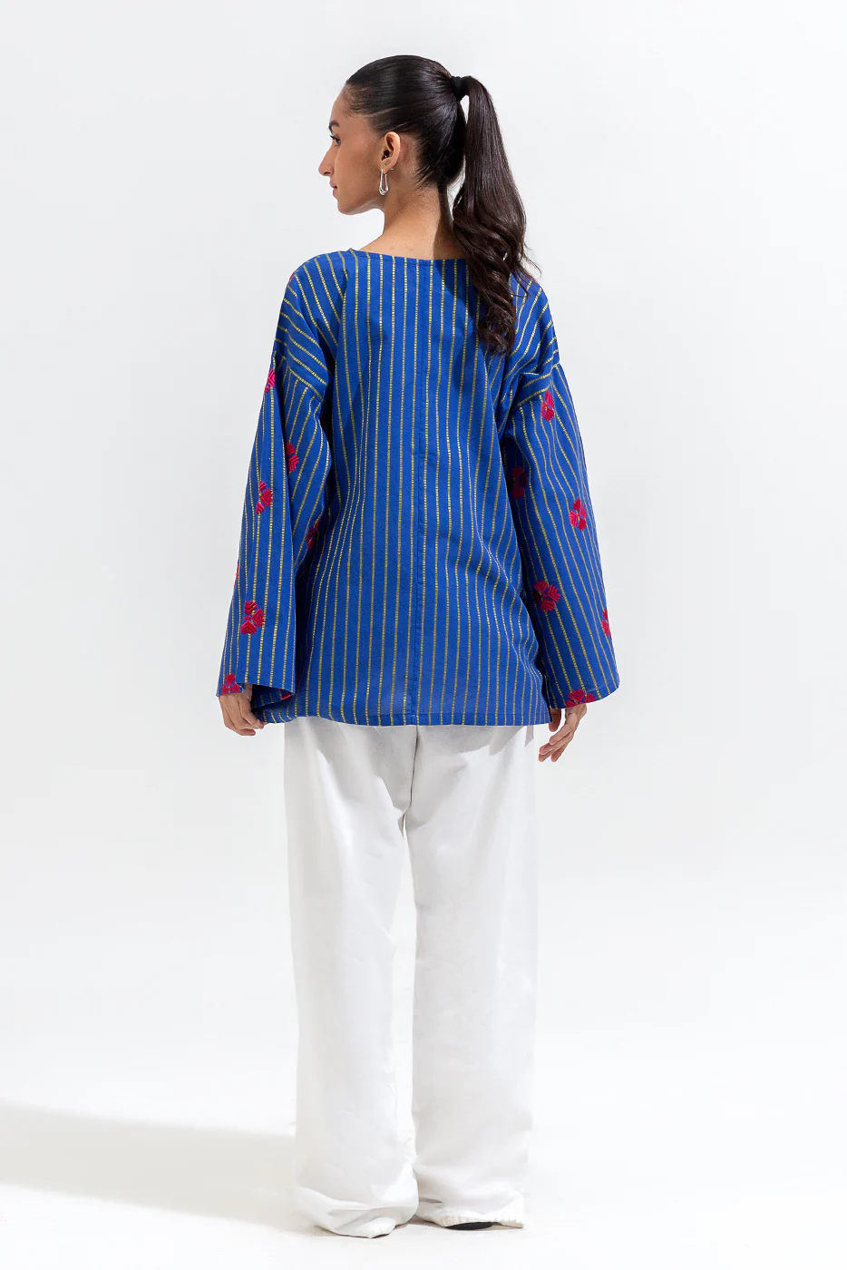 EMBROIDERED JACQUARD SHIRT (PRET) - Image 3