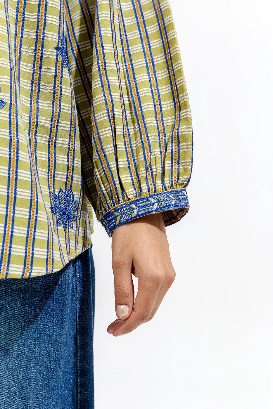 EMBROIDERED JACQUARD SHIRT (PRET) - Image 4
