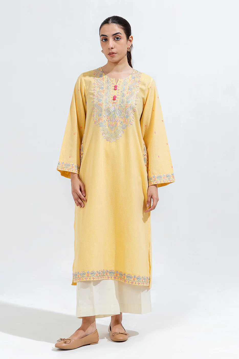 EMBROIDERED KARANDI SHIRT (PRET) - Image 2