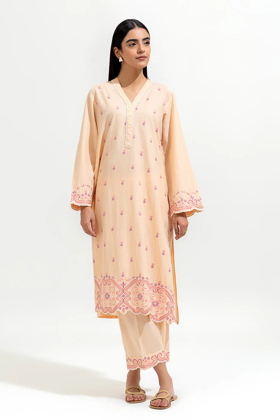 2 PIECE EMBROIDERED LAWN SUIT (PRET) - Image 2