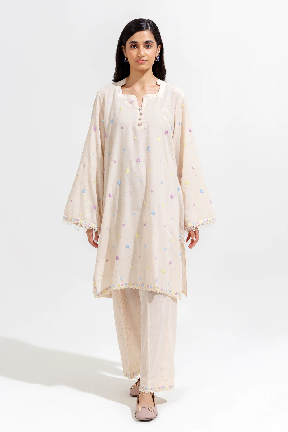2 PIECE EMBROIDERED MULTI NAPS SUIT (PRET) - Image 7
