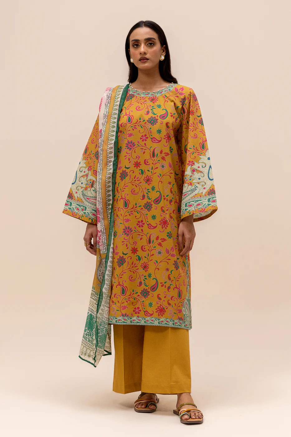 3 PIECE PRINTED LAWN SUIT-AMBER DUSK (UNSTITCHED) - Image 2