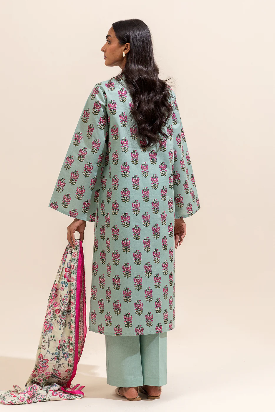 3 PIECE PRINTED LAWN SUIT-SAGE PETAL ( UNSTITCHED) - Image 4