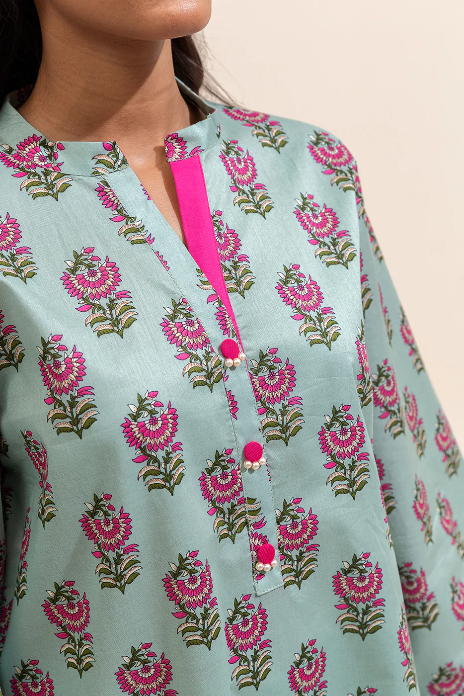 3 PIECE PRINTED LAWN SUIT-SAGE PETAL ( UNSTITCHED) - Image 5