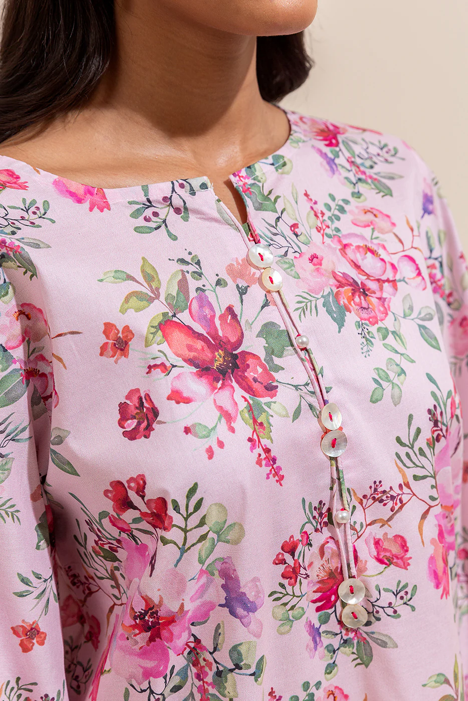 3 PIECE PRINTED LAWN SUIT-DIVINE ROSE (UNSTITCHED) - Image 2