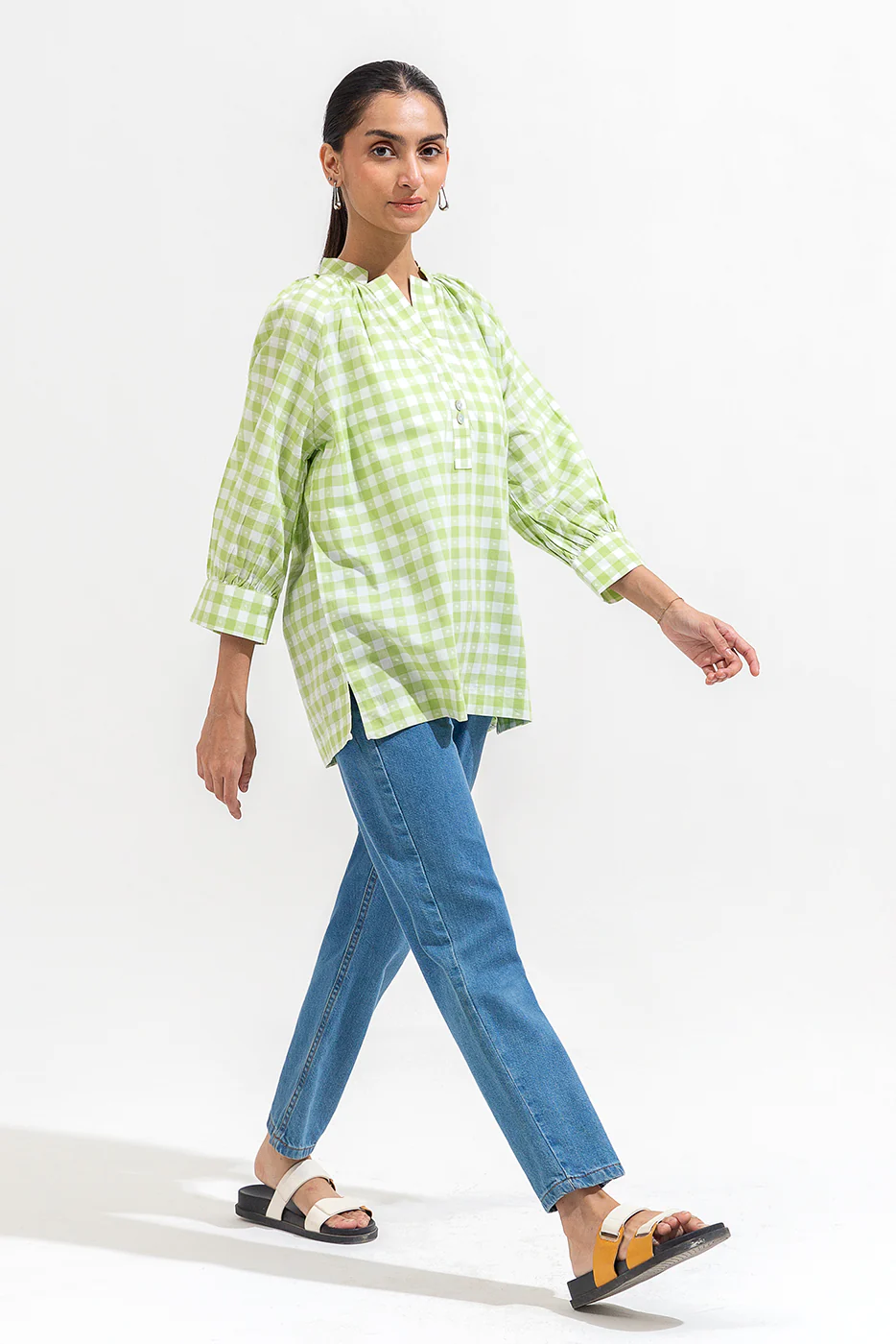 GREEN GINGHAM TOP - Image 5