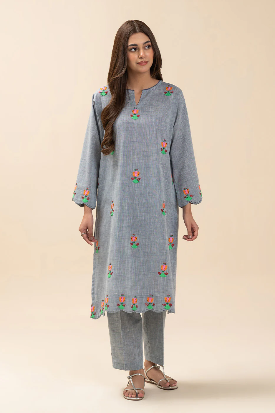 2 PIECE SOLID CHAMBRAY SUIT (PRET) - Image 5