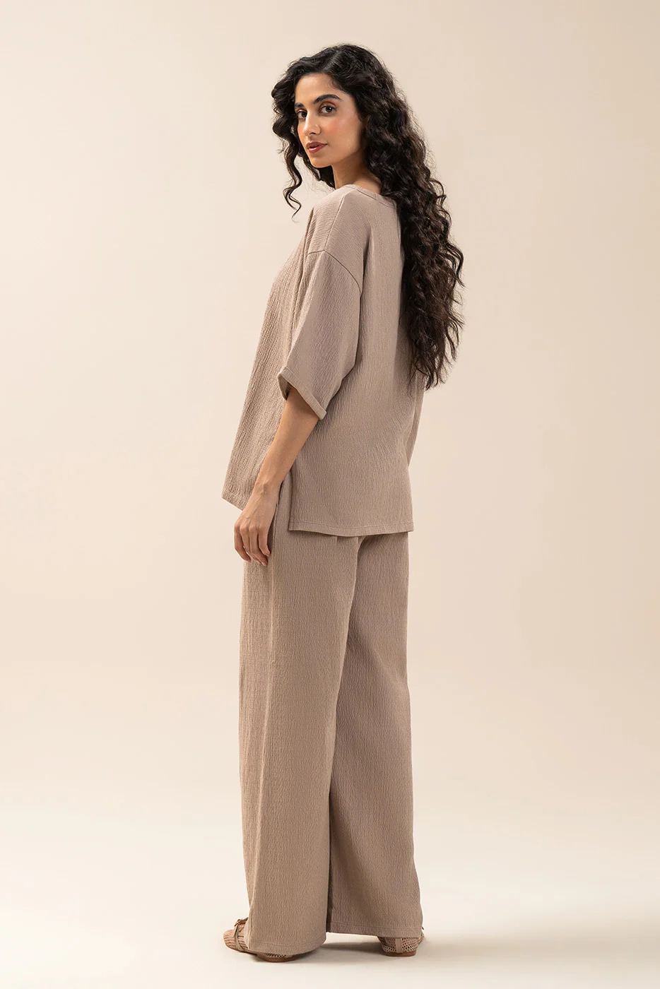SEER SUCKER WIDE LEG TROUSER - Image 2